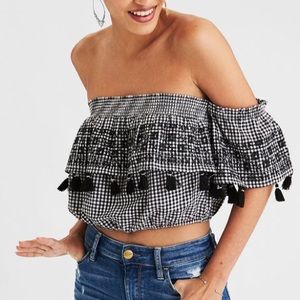 American Eagle Tassel Top